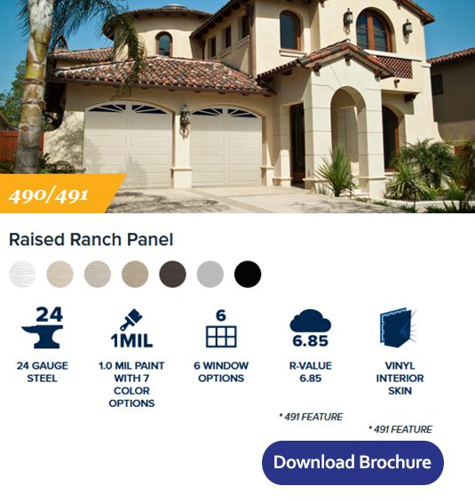 Chi Raised Ranch Panel Model 410/411 Chart Garage Door