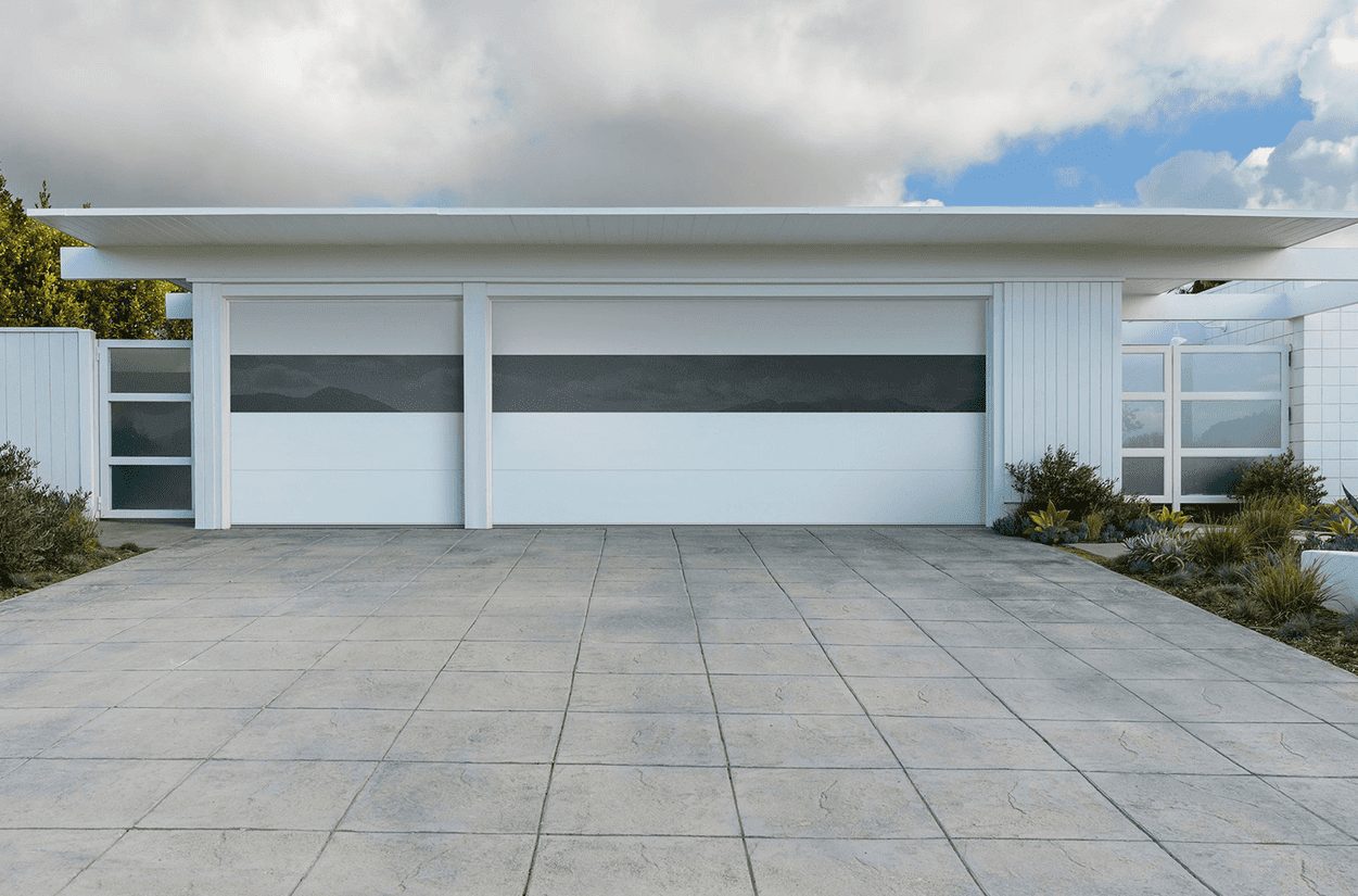 White garage doors