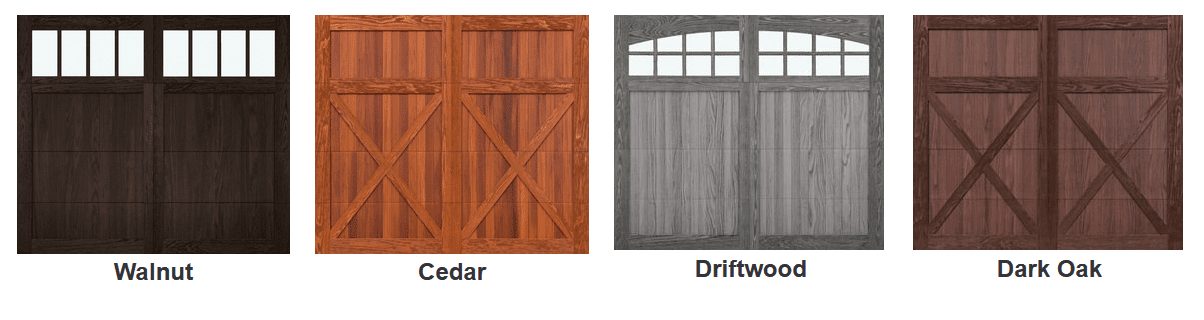 shoreline garage door wood tone