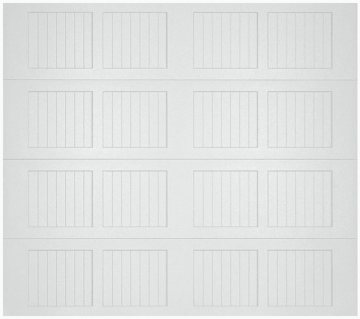 Stamped Carriage House white short panel with wood tone