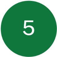 Green circle with white number five