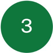 Green circle with white number three