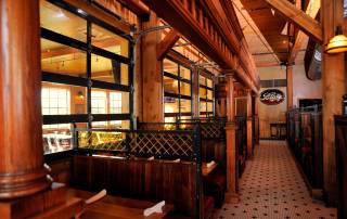 Decorative garage doors in a restaurant place, COMMERCIAL